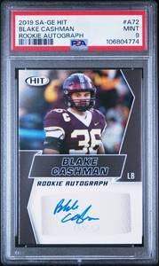 BLAKE CASHMAN 2019 SA-GE HIT ROOKIE AUTOGRAPH PSA 9
