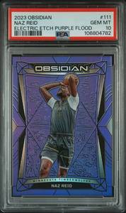 lot 14 image: NAZ REID 2023 OBSIDIAN ELECTRIC ETCH PURPLE FLOOD 0349 PSA 10