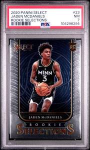 lot 39 image: JADEN MCDANIELS 2020 PANINI SELECT ROOKIE SELECTIONS ROOKIE CARD PSA 7