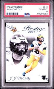 lot 47 image: JJ MCCARTHY 2024 PRESTIGE ROOKIE CARD PSA 10