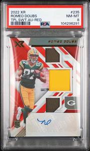 lot 44 image: ROMEO DOUBS 2022 XR TPL.SWT.AU-RED ROOKIE PATCH AUTO 0875 PSA 8