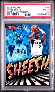 lot 51 image: KYRIE IRVING 2023 HOOPS SHEESH-HYPER RED 8599 PSA 9