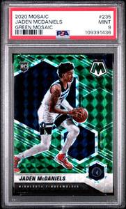 lot 68 image: JADEN MCDANIELS 2020 GREEN MOSAIC ROOKIE CARD PSA 9
