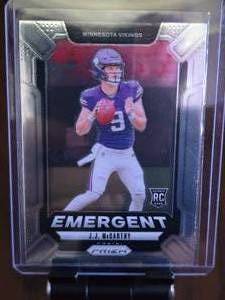 lot 79 image: JJ MCCARTHY 2024 SLIVER EMERGENT ROOKIE CARD