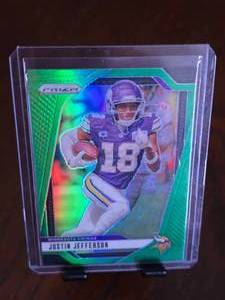 lot 92 image: JUSTIN JEFFERSON 2024 PANINI GREEN PRIZM