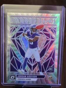 lot 94 image: JORDAN ADDISON 2023 DONRUSS OPTIC DIAMOND HANDS ROOKIE CARD