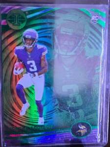 lot 95 image: JORDAN ADDISON 2023 PANINI ILLUSIONS EMERALD GREEN ROOKIE CARD