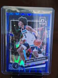 lot 110 image: JADEN MCDANIELS 2023-24 DONRUSS OPTIC BLUE SEISMIC 029249