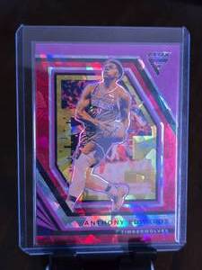 lot 156 image: ANTHONY EDWARDS 2022-23 PANINI FLUX RED CRACKED ICE PRIZM