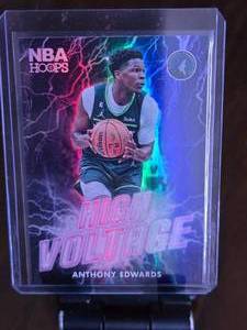 lot 154 image: ANTHONY EDWARDS 2023-24 PANINI NBA HOOPS HIGH VOLTAGE HOLO