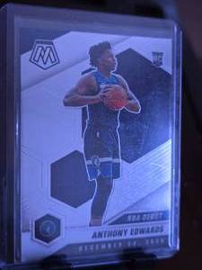 lot 160 image: ANTHONY EDWARDS 2020-21 PANINI MOSAIC NBA DEBUT ROOKIE CARD