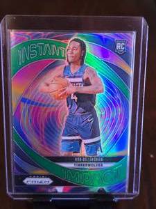 lot 176 image: ROB DILLINGHAM 2024-25 PANINI INSTANT IMPACT GREEN PRIZM ROOKIE CARD