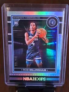 lot 180 image: ROB DILLINGHAM 2024-25 PANINI NBA HOOPS SILVER ROOKIE CARD 190199