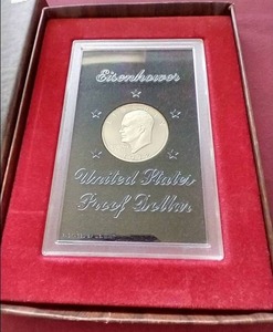 lot 12 image: 1972-S Proof Eisenhower Silver Dollar - Brown Box