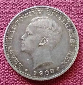 lot 18 image: 1909 Portugal Silver 100 Reis Coin
