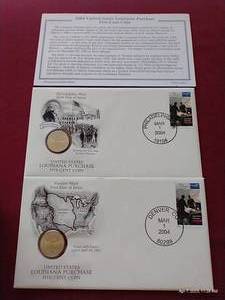 lot 34 image: 2004 P&D Louisiana Purchase Nickel 1st Day Covers