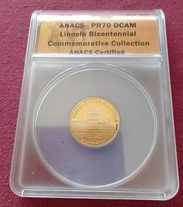 lot 49 image: 2009-S Lincoln Bicentennial Penny - ANACS PR70 DCAM