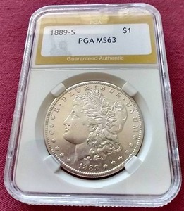 lot 52 image: KEY 1889-S Morgan Dollar - PGA MS63