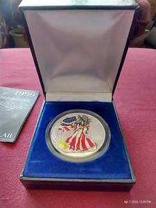 lot 79 image: Colorized 1999 American Silver Eagle