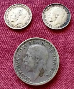 lot 104 image: (3) Vintage Silver British Coins