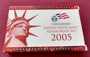 lot 111 image: 2005 U.S. Mint Silver Proof Set