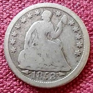 lot 122 image: Rare 1853 Liberty Seated Half Dime