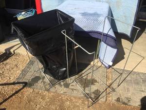 lot 123 image: 2 Heavy Wire Trash Bag Holders