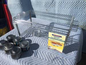 lot 136 image: 6 Wire Racks with Chafing Fuel Cans - 12 or Fuller