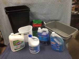 lot 194 image: Cleaning Liquids - Buckets - Trash Cans