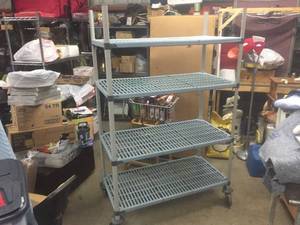 lot 167 image: Metro Max Q NSF Mobile Wire Shelf Unit 48 x 18 x 76