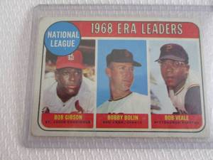 lot 5 image: 1969 Topps Bob Gibson ERA Leaders C...
