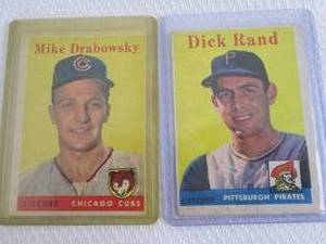 lot 55 image: 1958 Topps Dick Rand & Mike Drabows...