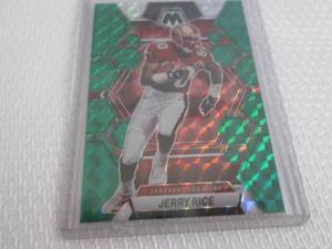 lot 61 image: 2023 Mosaic Jerry Rice Green Prizm ...