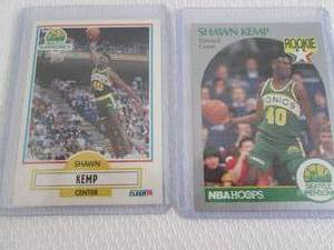 lot 102 image: 1990-91 Hoops & Fleer Shawn Kemp Ro...