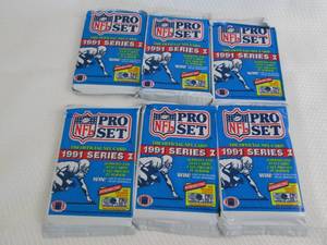 lot 134 image: 6-1991 Proset Series 1 Football Pac...