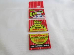lot 140 image: 1991 Topps Baseball Rack Pack...