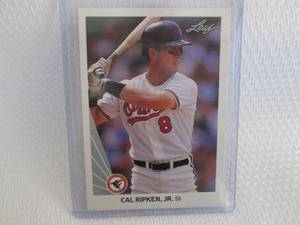 lot 213 image: 1990 Leaf Cal Ripken JR Card...