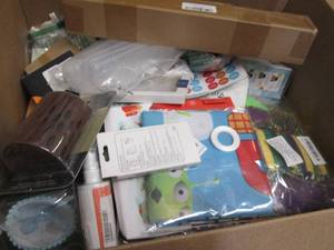 lot 349 image: Box of Assorted Small Overstock Ite...
