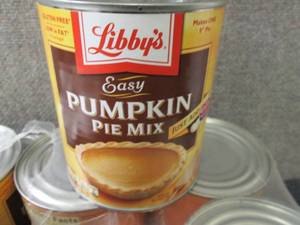 lot 421 image: 6- 30 oz Libbys Easy Pumpkin Pie M...