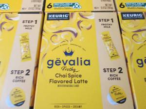 lot 564 image: 6- 6 ct Gevalia Frothy Chai Spice K...