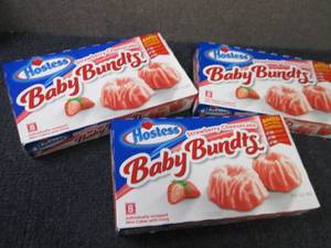 lot 568 image: 3- 10 oz Hostess Strawberry Cheesec...