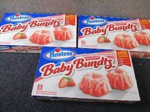 lot 573 image: 3- 10 oz Hostess Strawberry Cheesec...