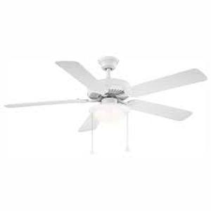 lot 24 image: Trice 52 in. LED Matte White Ceiling Fan     Customer Returns See Pictures