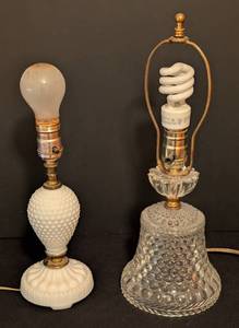 lot 61 image: Pair of Vintage Glass Table Lamps