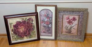 lot 66 image: Three Framed Floral Prints