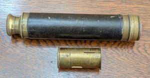 lot 99 image: Antique Leather and Brass Telescope