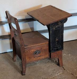 lot 103 image: Vintage Wood School Desk