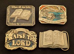 lot 124A image: Four Religious Belt Buckles