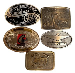 lot 139 image: Belt Buckets including Arts Way, US Highway 66 and More