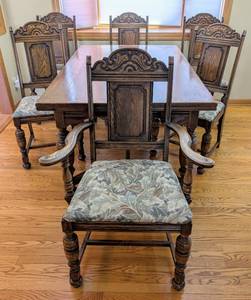 Antique Jacobean Style Dining Room Set